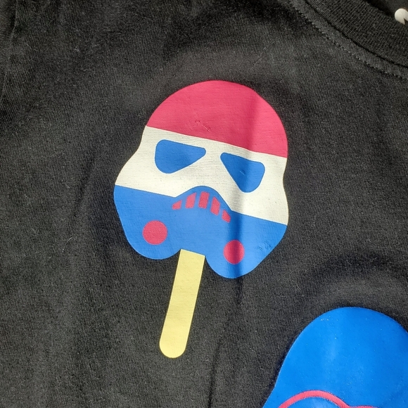Disney Star Wars Ice Cream Americana Black Short Sleeve Graphic T-Shirt NWOT - Picture 11 of 16